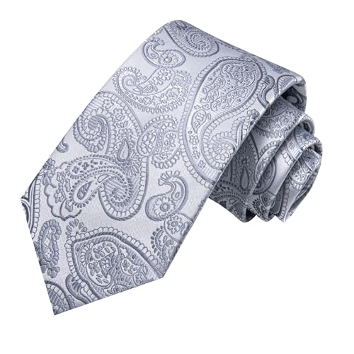 Image of Hi-Tie Men 63inches Tie Set Extra Long Necktie Paisley Tie Pocket Suqare Cufflinks Big and Tall Men Tie