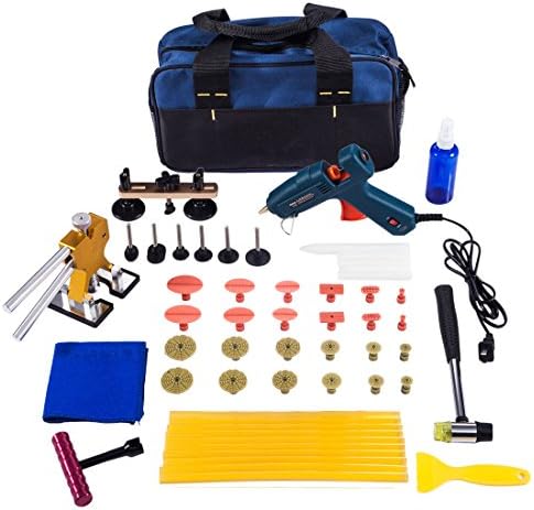 Zafit® 55pcs Auto Paintless Dent Removal Kits PDR Tools Dent Repair Tools Rubber Hammer Golden Dent Lifter Glue Gun Glue Sticks