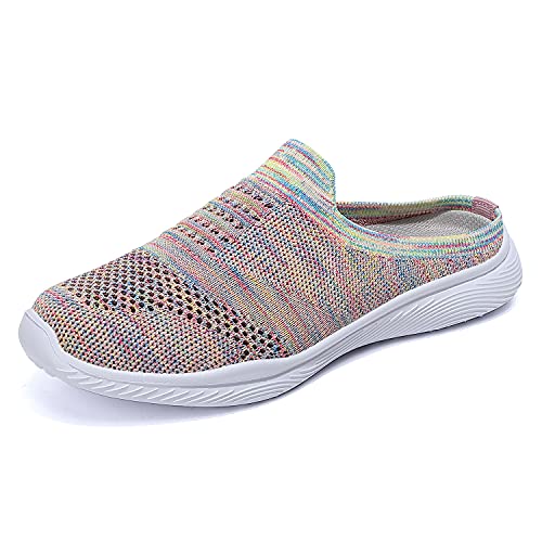 EnllerviiD Women's Slip-on Mule Sneakers Lightweight Mesh Breathable Casual Walking Shoes Outdoor Clog Slipper 5.5Beige Multicolor EnllerviiD Women's Slip-on Mule Sneakers Lightweight Mesh Breathable Casual Walking Shoes Outdoor Clog Slipper 5.5Beige Multicolor