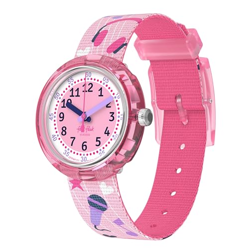 Flik Flak Girl Kids Watch Casual Pink Bio-sourced Water Resistant Quartz KARAOKEE