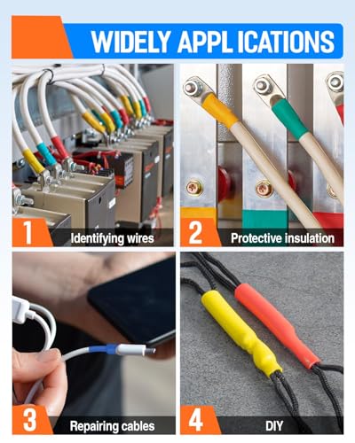 Image of Heat Shrink Tubing kit- Electrical Wire Cable Sleeving Wrap, Waterproof Insulation Heat Shrink Tube Kit with Box DIY Automotive, Wire and Mobile Charger Cable Industrial Repair (560 Pieces)