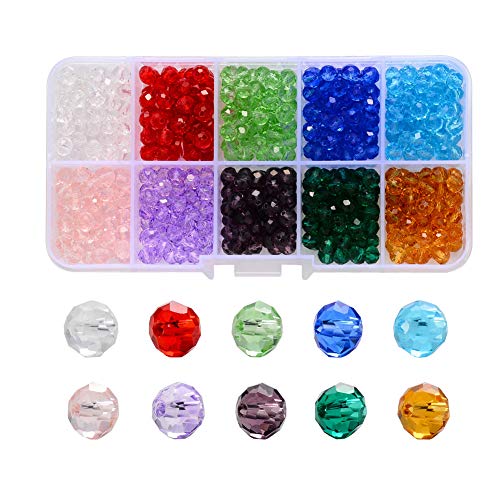 Perle en Cristal,1000 pièces 4mm x 3,5mm Perles de Verre à Facettes Pierre Semi Precieuse Accessoires pour Bijoux Bracelet Collier et Fabrication Bijoux,10...