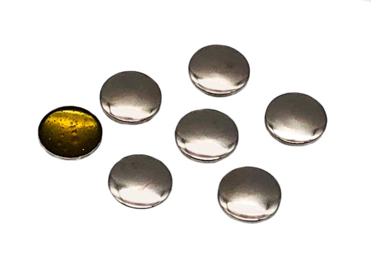 Pack of 100 - EIMASS Hotfix Dome Shape Craft Studs - Heat Application or Glue On - Perfect to Embellish Costumes (Silver Dome Hotfix 10mm)