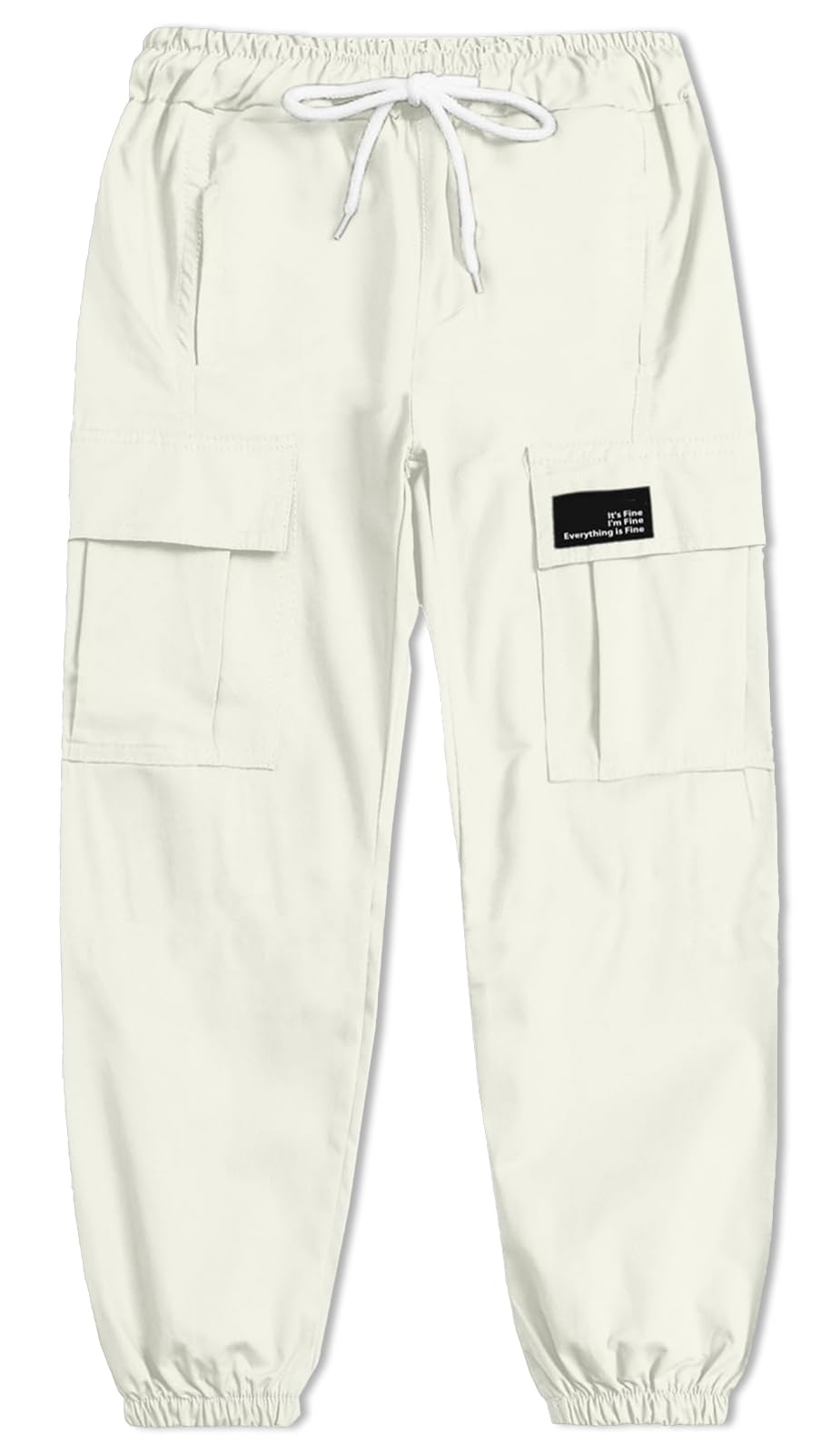 Cromoncent Girls&amp;Womens Cargo Pants Elastic Waist Lightweight Outdoor Jogger Pants, 6 Years - XX-Large