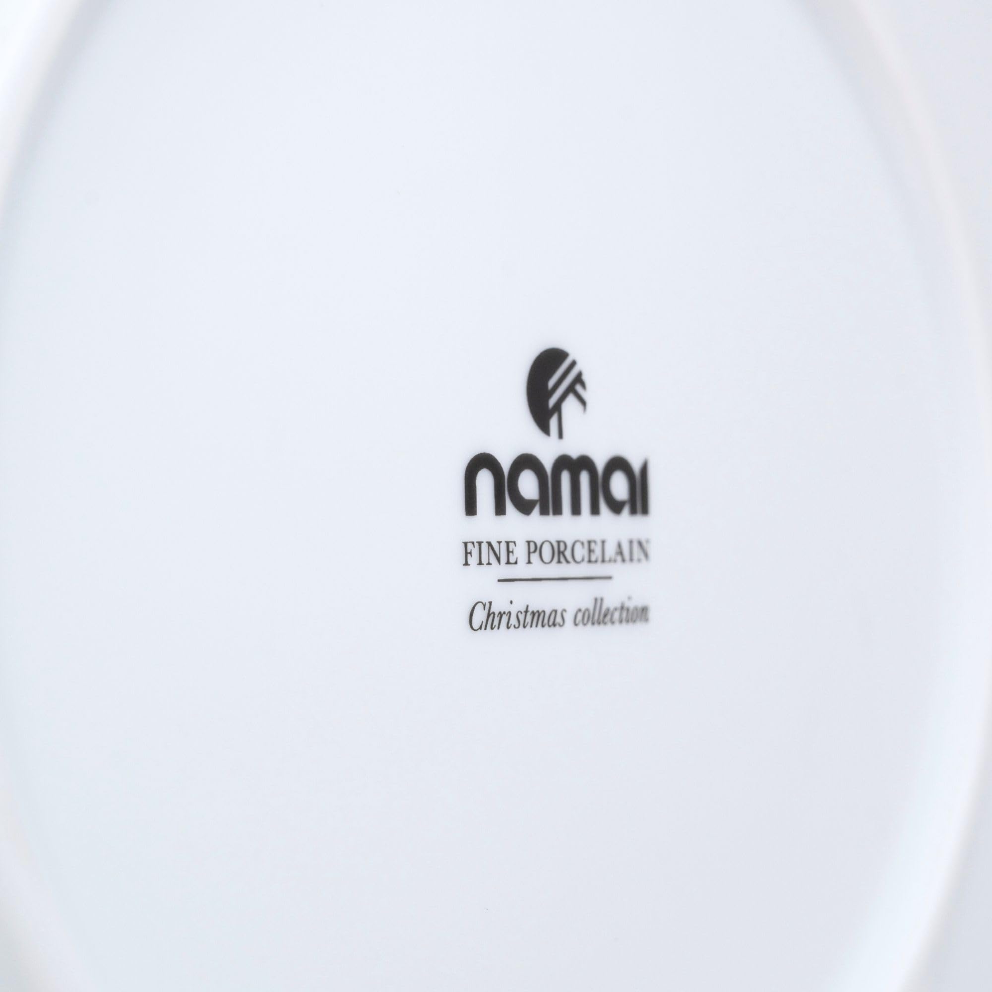 NAMAI - Piatto Panettone Natalizio 33 CM, Porcellana Resistente, Eleganza Natalizia, Adatto In Lavastoviglie e Microonde, Piatti Natalizi, Idea Regalo (Piatto Panettone)