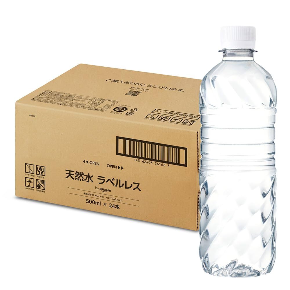 ⭐︎天然水⭐︎ページ Amazon.co.jp: by Amazon 天然水 ラベルレス 500ml ×24本 富士山