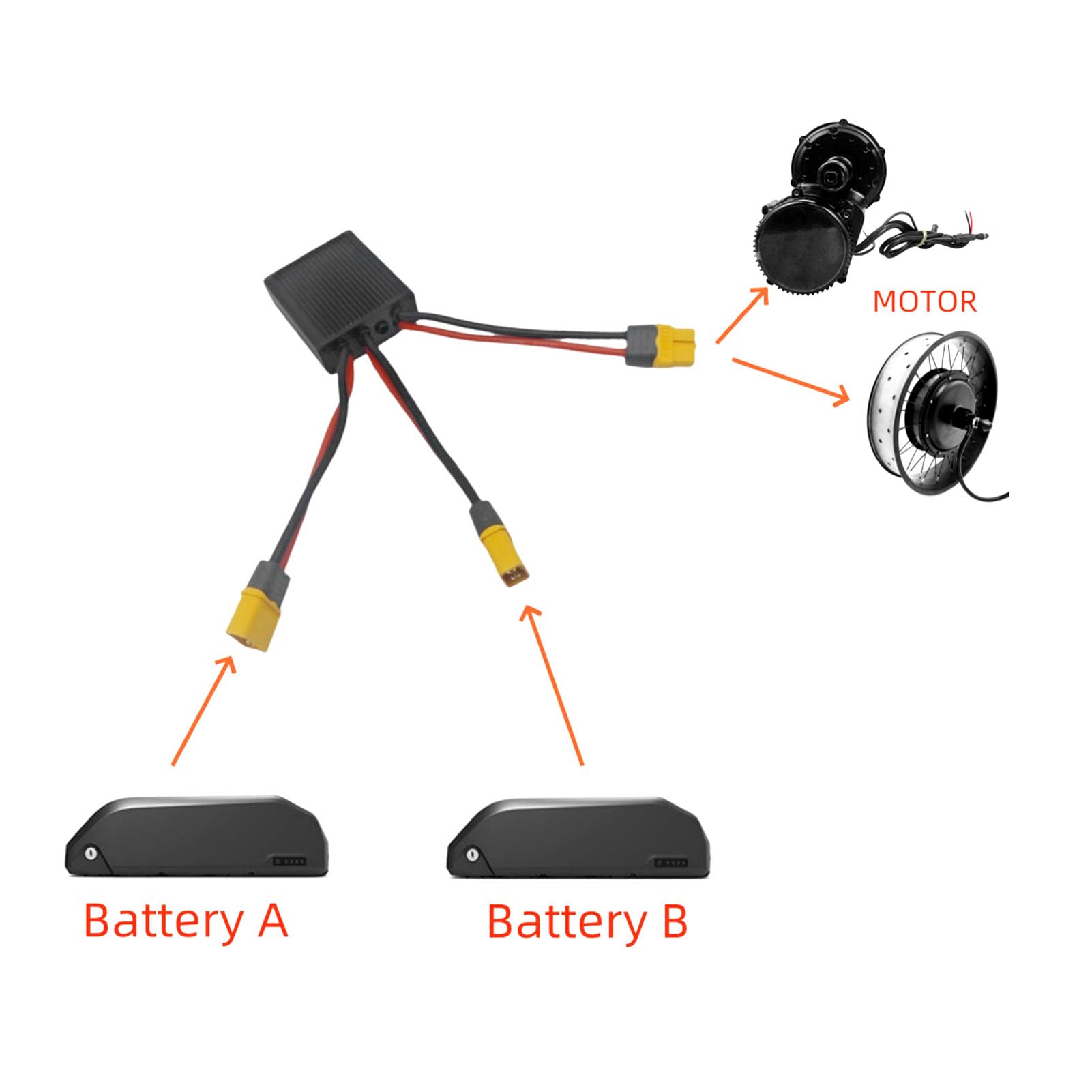 Acouto Convertidor de Descarga de Batería Doble DC20-80V Interfaz XT60 Adaptador de Módulo Paralelo de Batería para Motor de 250-3000W Corriente Duradera Simultánea Lata de Descarga Aplicable La (40A)