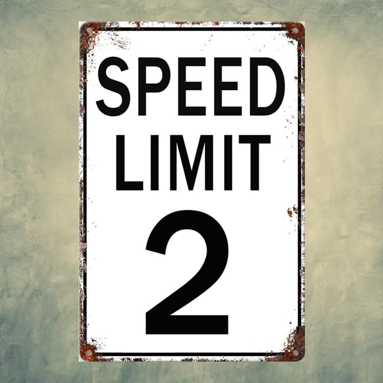 Amazon.com: Speed Limit 2 Sign Funny Metal Tin Signs Vintage Speed