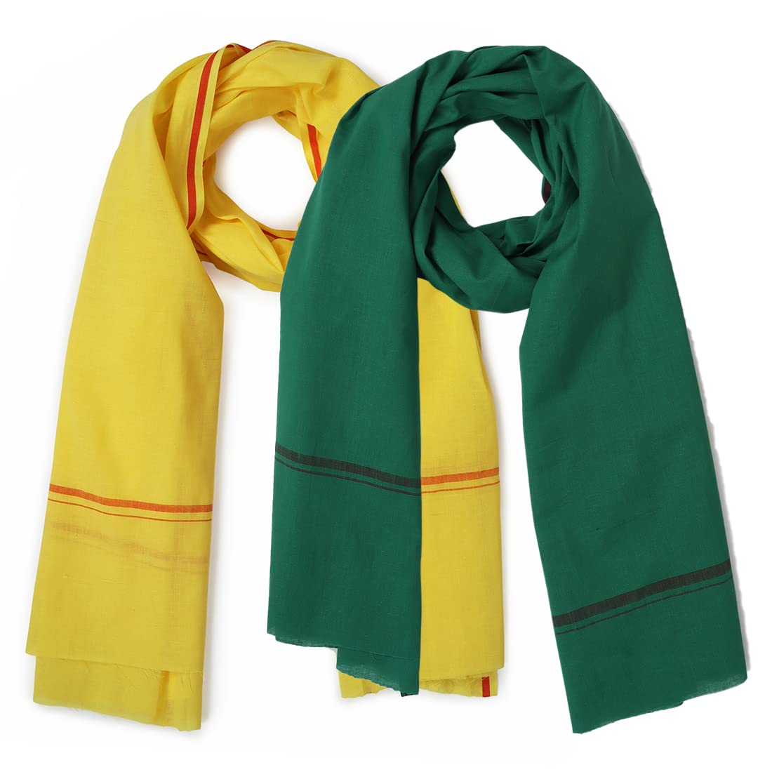 DOKCHAN Cotton Skin Friendly Summer Shrink Proof Bath Towel Pure Cotton Gamcha Soft 100% for Men and Boys All Purpose Living Handloom (Dark Green-Yellow| Pack 02) (B0C2D1PMNZ) Amazon Price History, Amazon Price Tracker