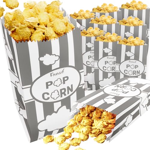 Image of CUSINIUM 1oz Gray Paper Popcorn Bags (100-pack) - Carnival Theme - Customizable