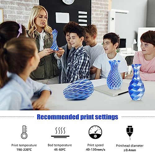 Image of iSANMATE PLA 3D Printer Filament, PLA Filament 1.75mm Dual Color Silk PLA, Silk Blue Silver 3D Printing Filament,1 kg Spool