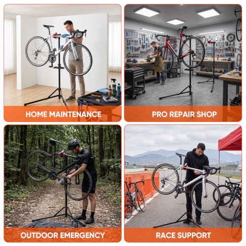 Bike Repair Stand, 360° Clamp Hold & Height Adjustable, Foldable, 66 LBS - image 8
