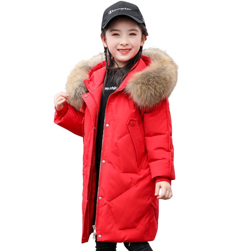 Runstarshow Girls Padded Winter Coat Kids Girls Hooded Quilted Jacket Teen Girls Puffy Coats with Hood Warm School Outerwear with Pockets for Girls Age 7-16 Years