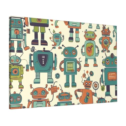 Impression sur toile robots mignons pour égayer votre salon familial