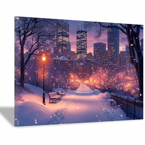 YITOEO(イトエオ) 冬の雪の風景 アートパネル ポスター 絵画 キャンバス 輝く 玄関 壁画 壁掛け 壁飾り 部屋飾り 飾り絵 絵 絵画 ソファの背景画 動物(Naranja 32)-70x100cm 額入り