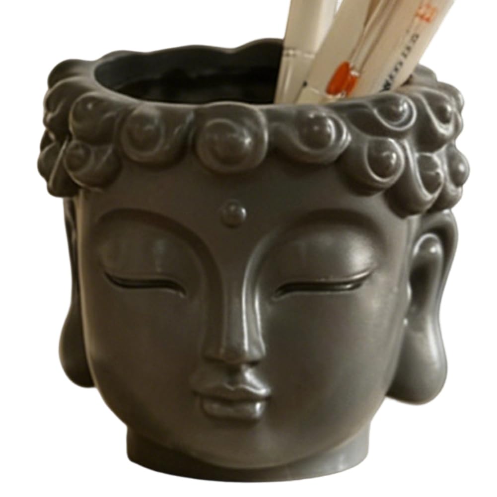 Jnchdghwa Buddha Statue Pen Holder - Home Storage Ornament for Desktop