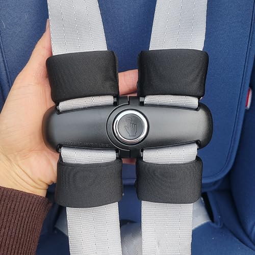 Image of Universal Child Car Seat Chest Harness Clip Universal Safer Belt Clip Buckle Lock Stroller Chest Clip Adjustable Guard for Baby and Kids (Black Chest Buckle Set)