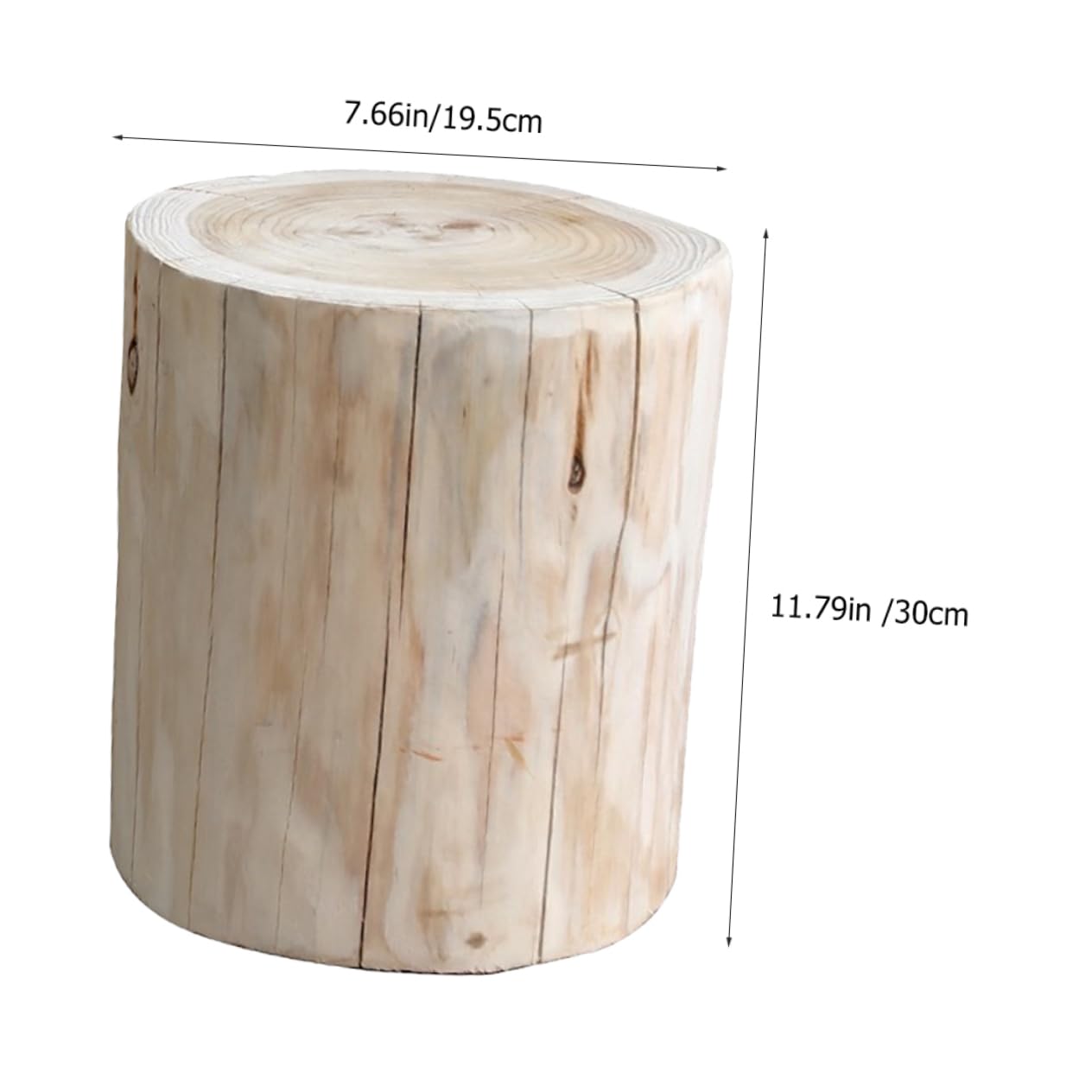 Praktischer Holzhocker aus Massivem Holz Multifunktionaler Sitzhocker und Trittleiter für Wohnzimmer und Garten Natürlicher Holztrittschemel in Beige 18-21cm Durchmesser 30cm Höhe