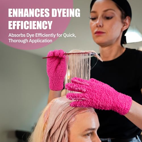 3 pairs reusable microfiber hair dye gloves for hair coloring amp cleaning - protects hands prevents damage to fragile hair ensures efficient dye application machine washable eco-friendly use