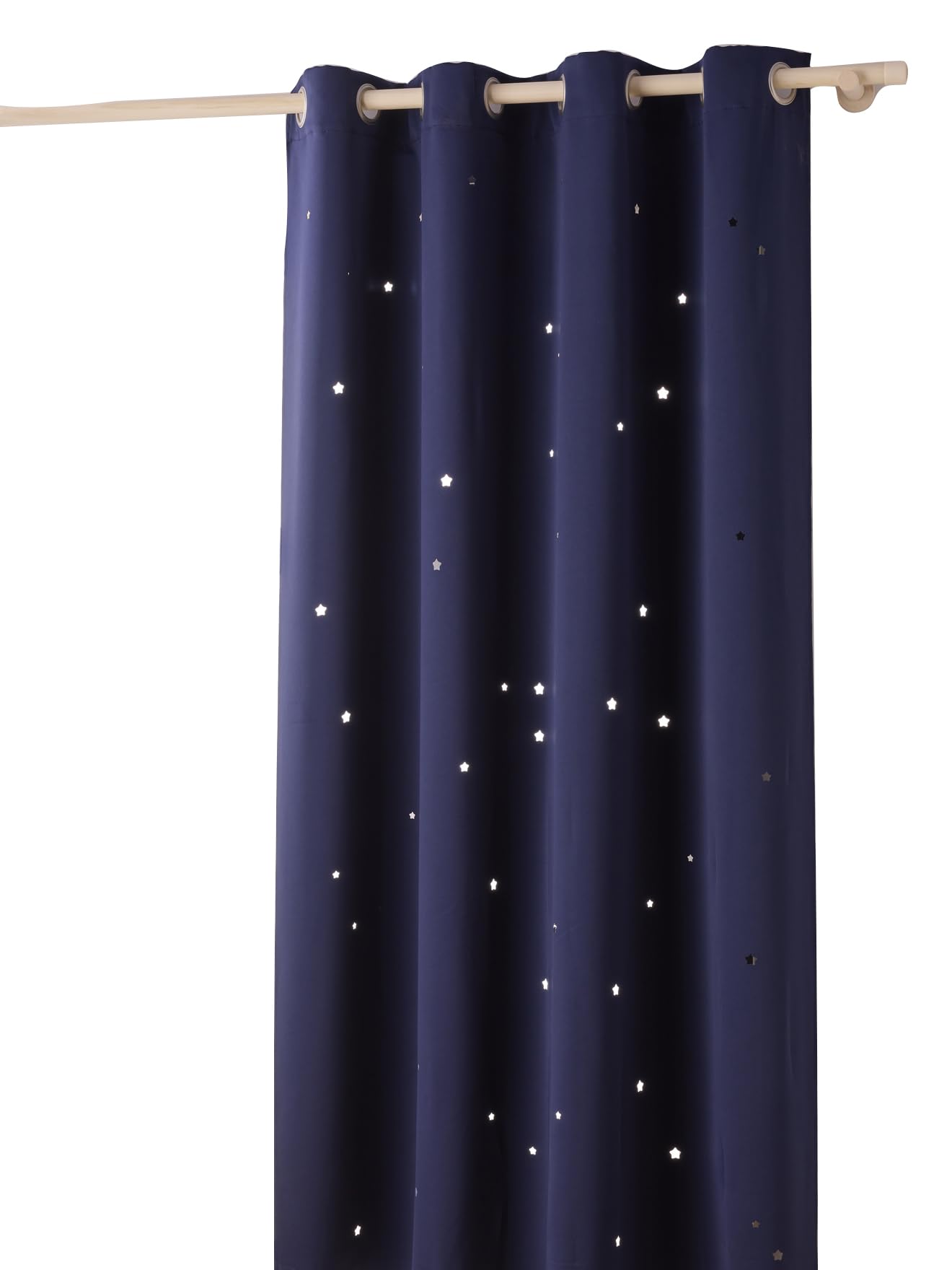 Vertbaudet Verdunkelungsvorhang, Sterne, 135 x 240 cm, Marineblau