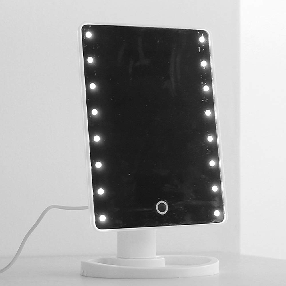 Amazon｜鏡 光る LED 女優ミラー LEDミラー 光る鏡 USBケーブル付き 16 