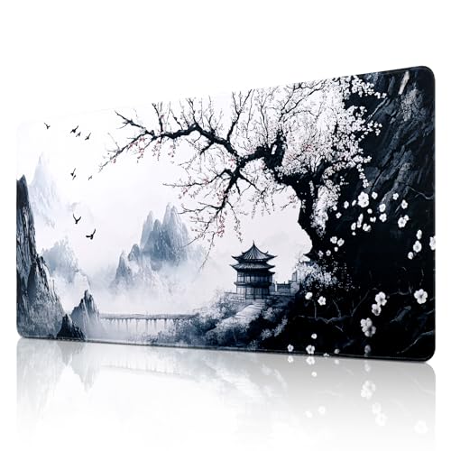 Yimomoyi Alfombrilla Ratón, XXL 800 x 300 mm Mouse Pad Grande Gaming, Alfombrilla Antideslizante,Tapete Escritorio con Bordes Cosidos, Desk Mat para Jugadores, PC, Oficina (D90)