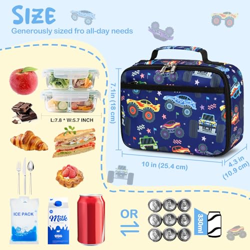 Image of CAMTOP Lunch Box Kids Boys Insulated Lunch Cooler Bag Reusable Lunch Tote Kit for School Travel