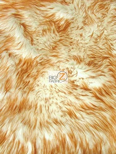Candy Shag Faux Fur Fabric Sold by The Yard DIY Coats Costumes Scarfs Rugs Accessories Fashion (Amber)