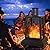 Large Fire Pit Steel Wood Burning Outdoor Fireplace Tower 44" High Big Patio Firepits with Mesh Screen Cover, for Backyard, Garden, Beach, Camping