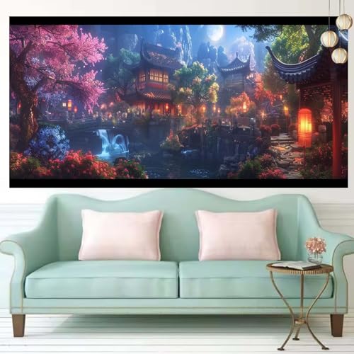 Broderie diamant 60x150cm avec kit complet pour tableau en perles
