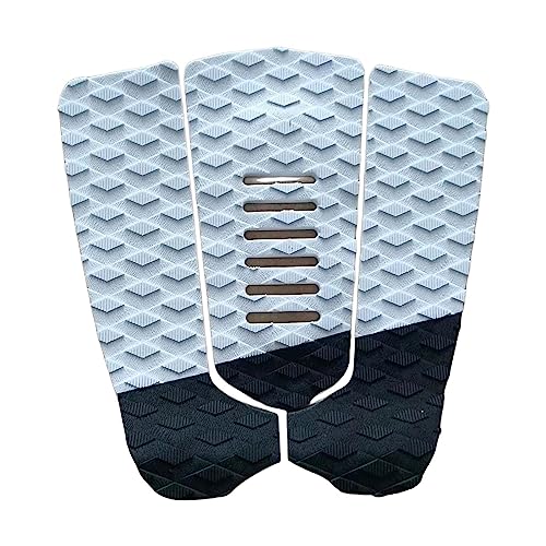 CAQYPVH 3Pcs Surfboard Traction Pads EVA Surfing Tail Pads Non-Slip Water Sports Agar Mats, Black White 31x30cm