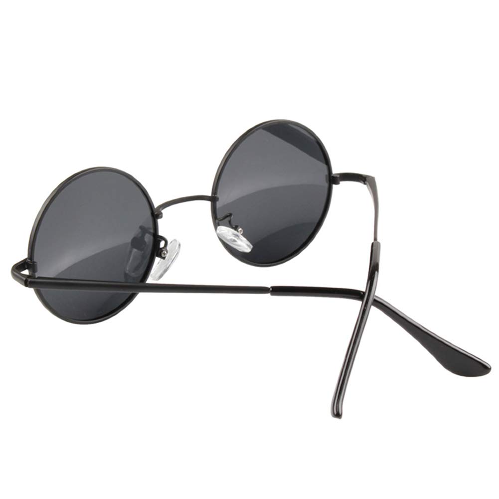 Cninba13 Sunglasses Vintage Thin Frame Round Polarized Lenses Black For Driving Fishing Daily Car