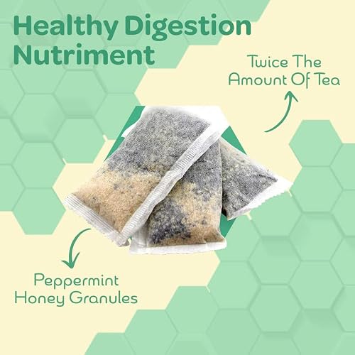 True Honey Peppermint Tea Bags - Honey Crystals Blended in Every Sachet - Healthy Digestion Nutriment - All Natural Organic Herbal Caffeine Free Tea Bag 24 Count… - Thumbnail 3
