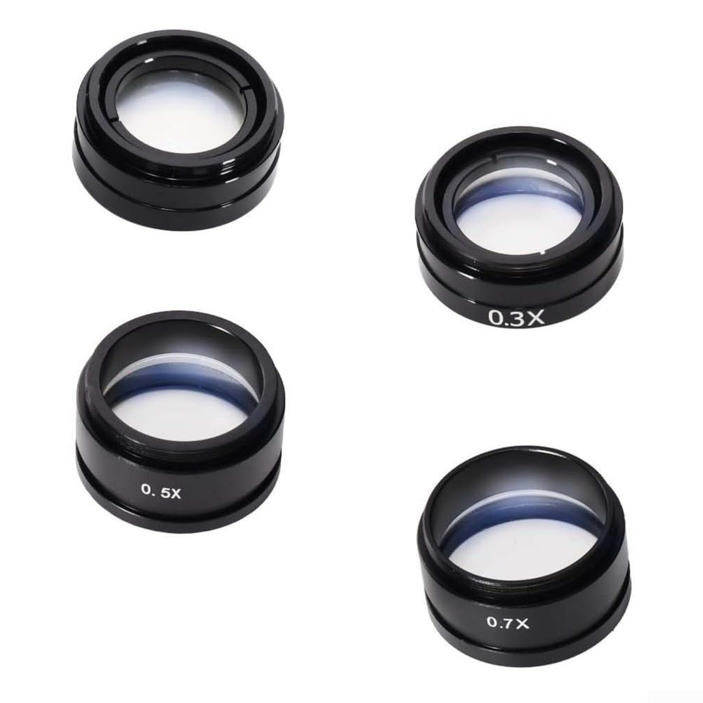 Lente Barlow de 42 mm para objetivo auxiliar de microscopio estéreo con varios ajustes de aumento (0.7X)