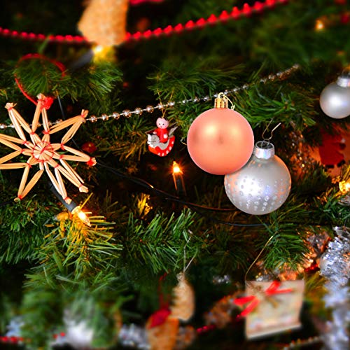 Enfeites de bola de Natal Amosfun com pingente de bola de plástico para pendurar na árvore de Natal,