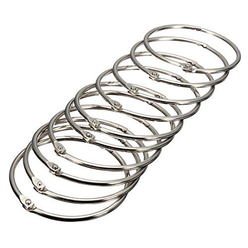 DEZIINE�10 Pieces 32mm Metal Book Rings Loose Leaf Binder Rings Clips Key Ring for DIY Notebook Binding, Silver (50mm)