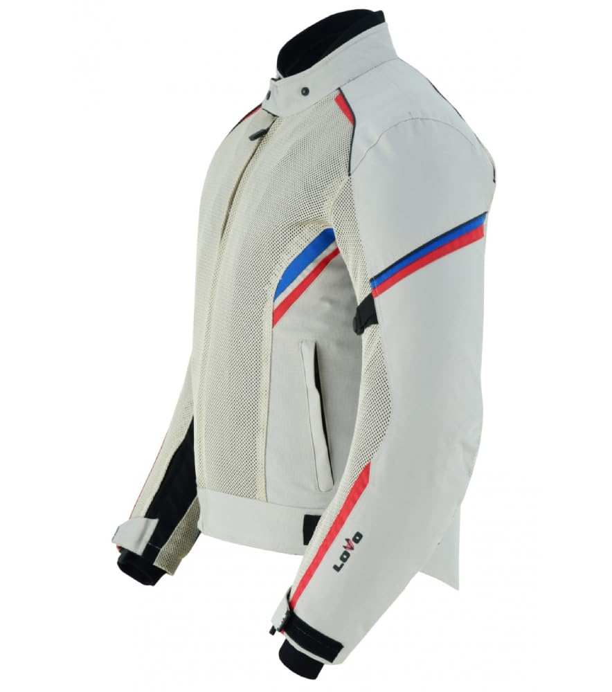 LOVO - Chaqueta Perforada Tricapa de Verano para Moto Hombre - Chaqueta Moto Verano Hombre con Alta Ventilación - Diseño Ligero y Seguro - Protecciones CE Incluidas - Chaquetas de Verano Moto Premium