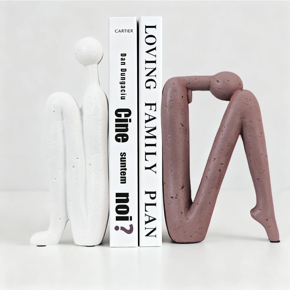 Sujetalibros decorativos para libros pesados, sujetalibros de resina con forma de pensador, decoración para sujetalibros, oficina en casa, escritorio, sala de estar, estudio, estanterías creativas