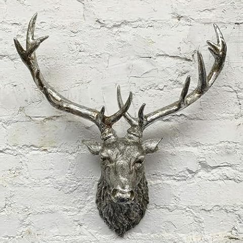 FS-PINGXIANG Antique Large Deer Head Sculpture Cover