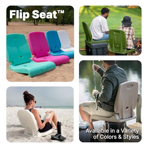 Step2 Folding Flip Seat, Lightweight Portable Outdoor Chair for Poolside, Camping, Beach, Boats, Tailgates, Durable Ground Chair with Back Support for Adults, Mint - image 8