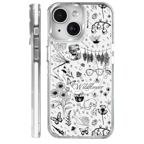Coque magnétique iPhone 13 fleur sauvage pour un style printanier au quotidien