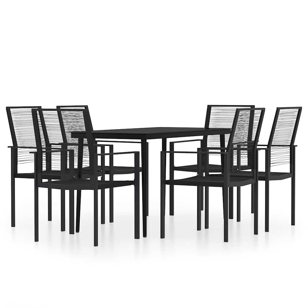 Malowana proszkowo stalowa rama szklany blat wodoodporny rattan PVC 7