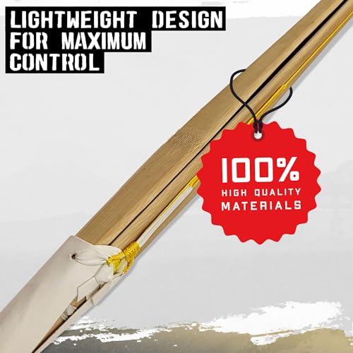 Kendo Shinai aus Bambus, Katana Wakizashi Tanto, Kendo Schwert Waffenzubehör aus Holz, Kendo-Schwertkampf-Training, Samurai Schwert, Rollenspiel, Cosplay, Iaido-Bokken, Handgefertigt, 120 cm