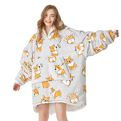 Homemate Wearable Blanket Hoodie, Cute and Funny Patterns Oversized