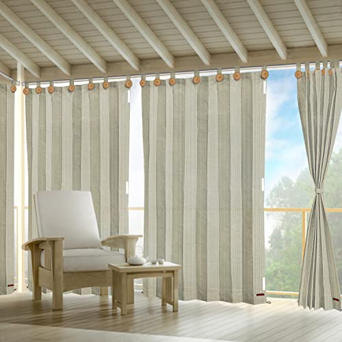 Image of HIPPO HDPE 230 GSM Outdoor Loop Curtain for Balcony & Patio UV Protection, Sun Blocking, Light-Filtering Curtains (Sahara-Sand, 4.5FTX4.5FT, 1PC)