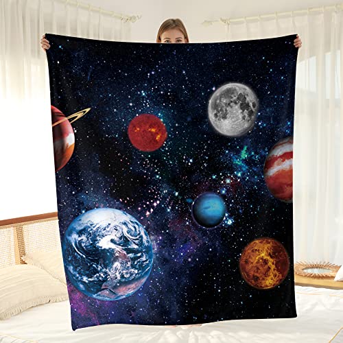 Wesan Galaxy Planet Blanket Gifts - Kids Boys Men Outer Space Universe Throw Blanket Soft Warm Plush Blanket For Teens Teenagers Birthday Halloween Fathers Day 50"X60" #TOP10