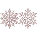 Sea Team Plastic Christmas Glitter Snowflake Ornaments Christmas Tree Decorations, 4-inch, Set of 36, Rose Gold