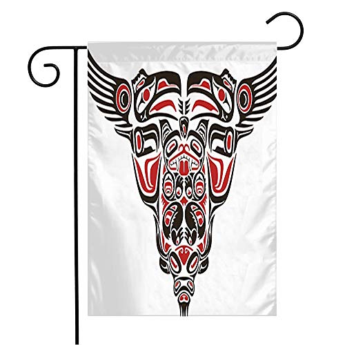 Flagge Haida Stil Tattoo Wolf Tiere Malerei...