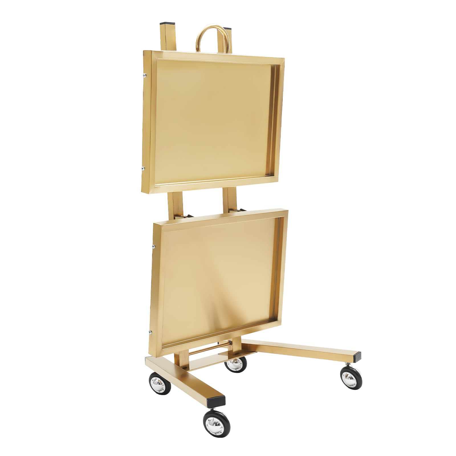 2-Tier Salon Rolling Cart with Wheels, Foldable Stainless Steel Hairdressing Tool Trolley, Beauty Salon SPA Utility Carts for Barber Shop, Beauty Salon