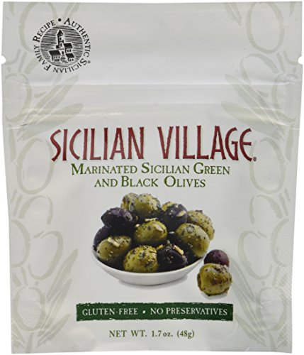 Sicilian Village Marinated Olives, Green/Black, 1.7 Oz (Pack of 10)